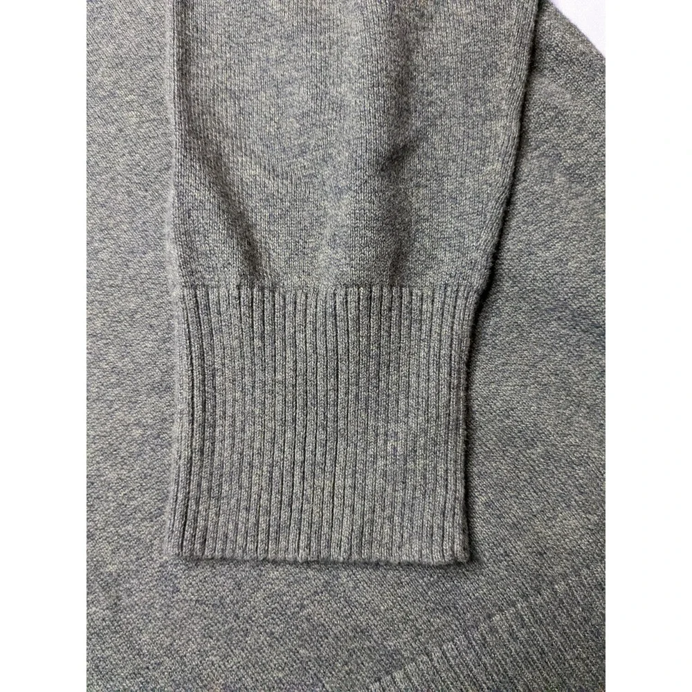 BANANA REPUBLIC Men Large Green Heather‎ Cotton V-Neck Military Sweater EUC
